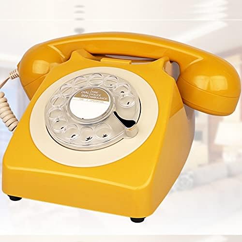 Mxiaoxia Europa Revolve Dial Vintage Telefone Plástico Plástico Home Office Retro Wire Linear Linear Telefone