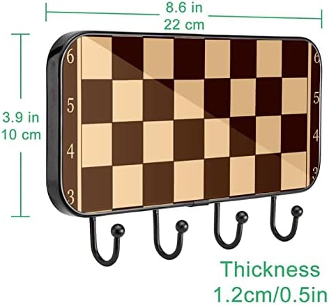 Tábua de xadrez para casaco de casaco de xadrez de parede de parede, cacote de entrada com 4 enganche