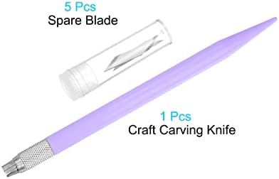 Uxcell Art Craft Knife Conjunto, faca de escultura de 1pcs com 5pcs lâmina de aço sobressalente para scrapbooking