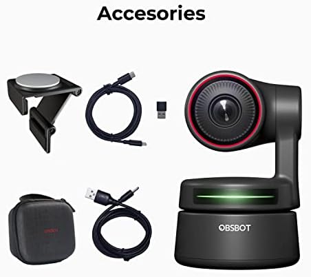 OBSBOT TINY PTZ 4K Webcam, IA Powerd Framing & AutoFocus, câmera de videoconferência em 4K com microfones