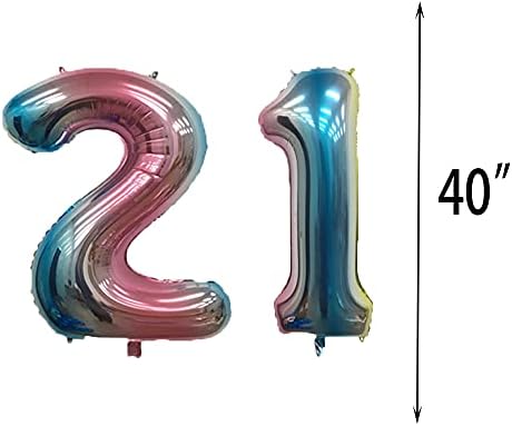Sweet 21th Birthday Birthday Balloon Decorações de 21º aniversário Feliz 21º aniversário de festas de aniversário