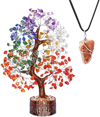Chakra Tree, Crystal Tree para energia positiva, acessórios de meditação, colar de pendente,