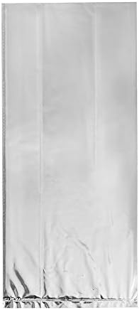 Sacos de celofane exclusivos de papel alumínio - 11 x 5, prata, 10 pcs