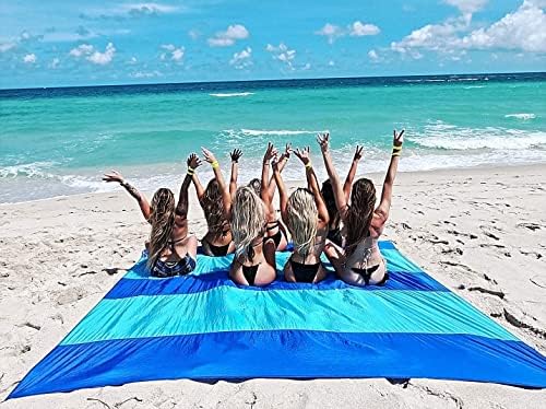 Aquatus Beach Blanket Proférico de areia extra grande 10 pés por 9 pés para 2-8 adultos, melhores acessórios