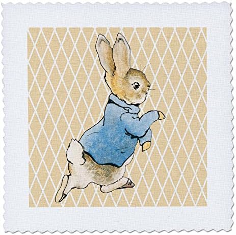 3drose Peter Rabbit Vintage Art- Animais- Quilt Square, 25 por 25 polegadas