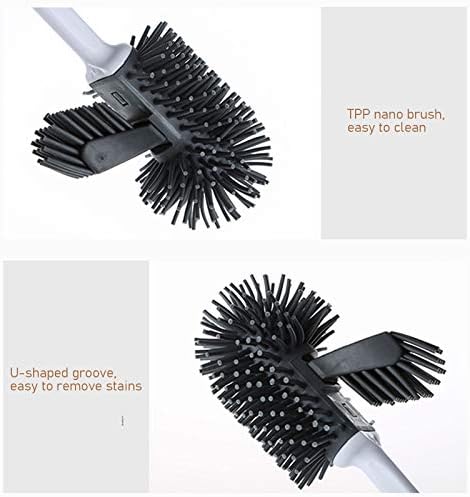 Escovas de vaso sanitário wxxgy semi-fechado com suporte aberto, tpr bidirecional nano pincel cabeça