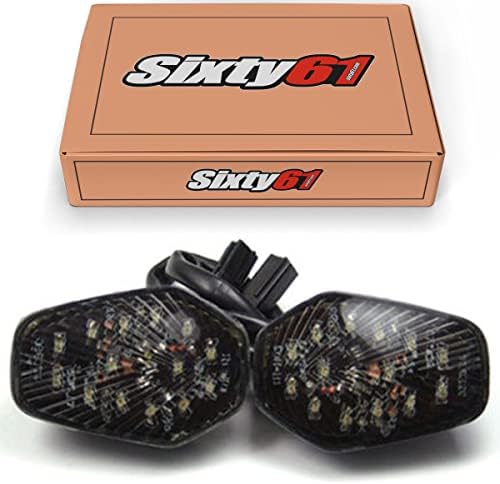 Sixty61 Flush Mount LED Gurn Lights para Suzuki GSXR 1000 2001-2004 Mirror Block Off Smoke, GSXR1000