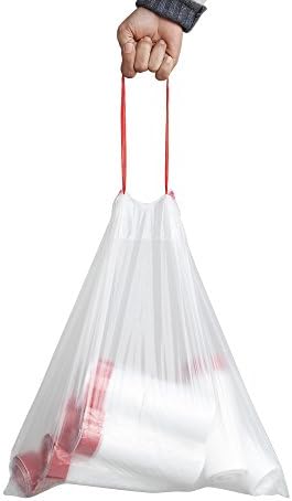 Sacos de lixo de cordão de 1,5 galão de 1,5 galão, sacos de lixo transparentes, serviço pesado