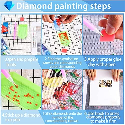 Kits de pintura de diamante 5D, arte de diamante para adultos para crianças iniciantes, pintura de diamante