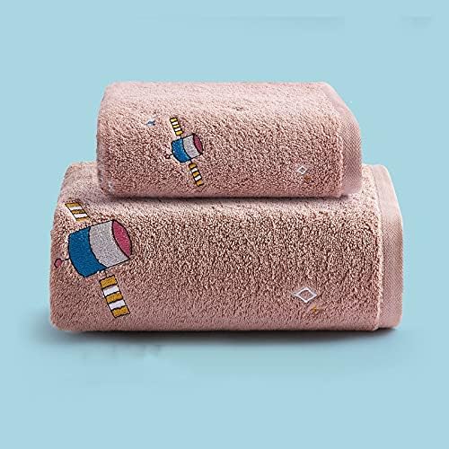 Toalha de banho YFQHDD Conjunto de 2 peças de algodão puro absorvente e secagem rápida Toalha de banho fofa para