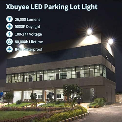 XBUYEE 200W LED LEITO DE ESTACIONAMENTO COM POTO AO ALA FOTOCELL, LUZES DE SATO DE LED DE LED EXTERIAL