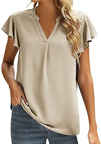 Tops para mulheres camisas para mulheres de manga curta de colheita V Dolman tops com camisas