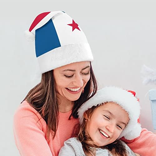 Bandeira do chapéu de Natal de pelã de pelama e bom chapéus de Papai Noel com borda de pelúcia
