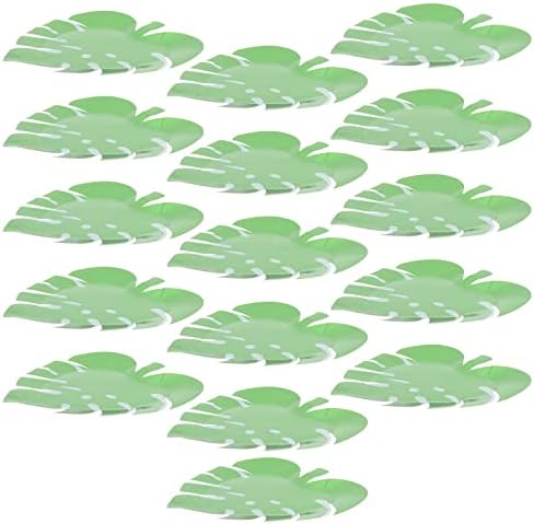 Sosoport 48pcs Placas de papel tropical Placas da forma da folha Placas de sobremesa