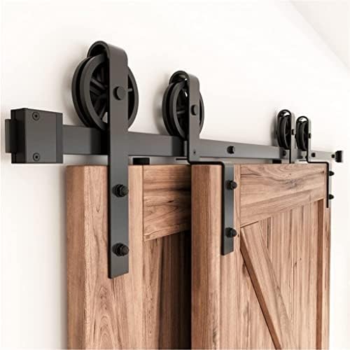 Genigw 4-16 pés estilo antigo desvio de madeira deslizante kit de hardware de portas de madeira