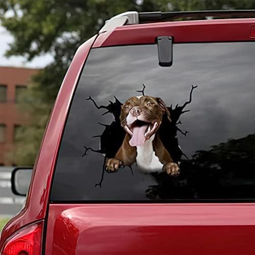 Adesivo de carro engraçado de cachorro, adesivo de carros de crack para cães de estimação, decoração de animais