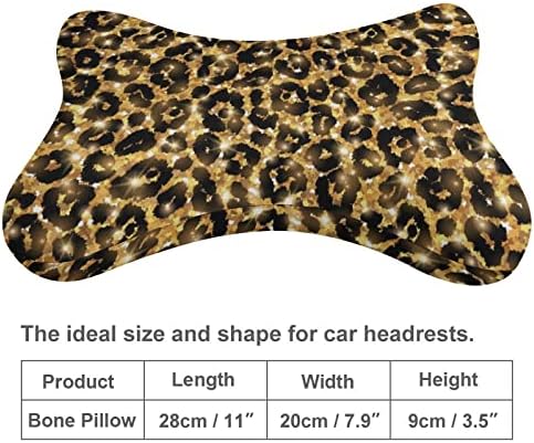 Travesseiro de pescoço do carro de leopardo Glitter 2 PCs Local de pescoço respirável Resto de