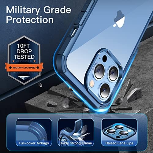 Casekoo projetado para iPhone 13 Pro Case, [10ft Grade Military Drop Tested] Proteção à prova de choque clara