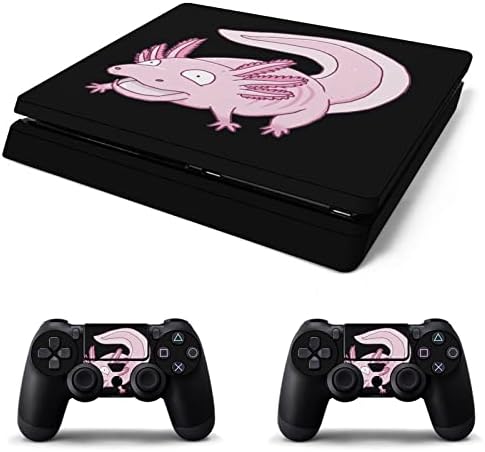 Pele de adesivo rosa axolotl para PS-4 Slim Console e Controller Wrap Full Skin Protector Cover