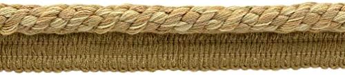 Elaborado camelo de 3/8 polegadas bege, palha, colheita de coleta de varanda de ouro com costura lábio / estilo# 0038v / cor: savana ouro - vnt5 / vendido pelo quintal