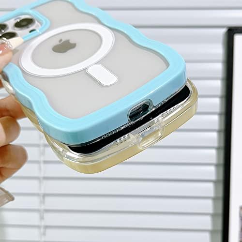 Yeddabox compatível para iPhone 13 Pro Case com MagSafe, Caixa de Telefone Magnético de Wave Casa de Candy