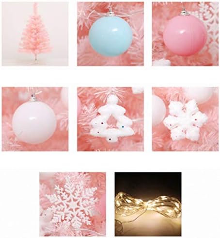 AMOSFUN MINI Árvore de Natal de Christmas Flocking Pine Tree Tree Desktop Decorações de ornamentos