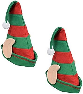 Casa de Natal 2 Pacote com chapéus listrados com orelhas, 19 polegadas