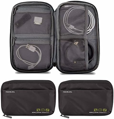 2 TravelOn Travel Bags Cables Acessório TECNO Organizador Eletrônico Cand Bolsa 2 PC TravelOn portátil