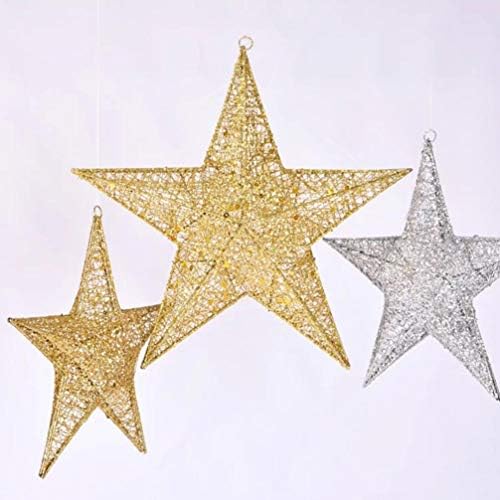 Ornamentos Besportble Yule 1PC Christmas Iron Star Pingente Glitter Soliving Tree Star Ornament Prop para Ornamentos