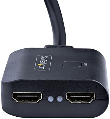 Startech.com Splitter HDMI de 2 porta, 4K 60Hz HDMI 2.0 Vídeo, divisor 4K HDMI 1 em 2 Out, Splitter de exibição/saída