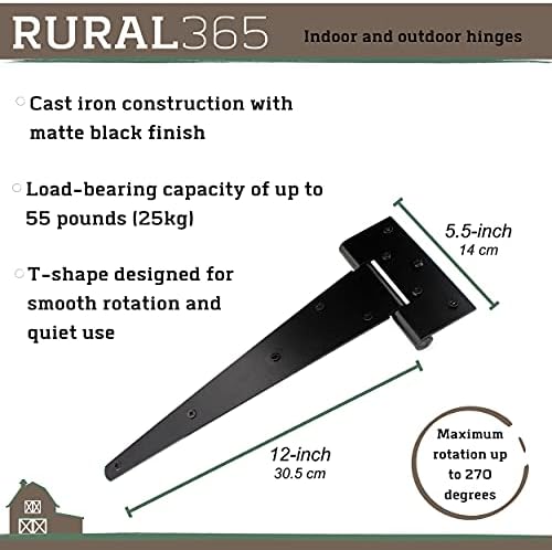 Rural365 Triângulo Porta de dobradiça 2pk - Pesquisa de estojo T de 12 polegadas Torda de esteira T de
