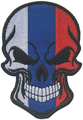 Rússia Skull Flag Bandeira tática Bordada bordada Badges Moral Tactics Military Borderyer Patch & Loop na parte