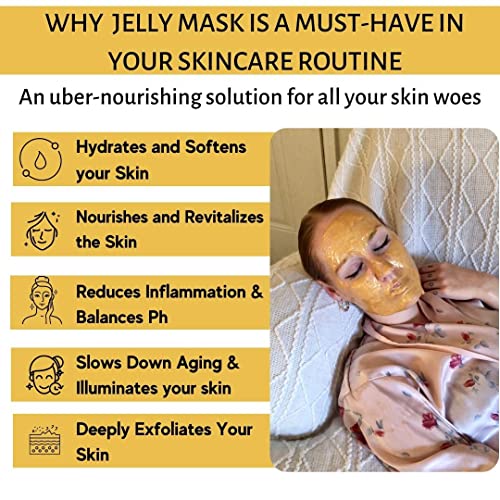 Máscara facial de geléia para tratamentos faciais - 24k Hidratação de ouro, iluminação e máscara de