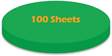Ezyaid Construction Paper círculos de cor verde 3 polegadas, papel artesanal de origami 100 folhas para artesanato