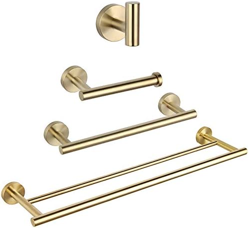 Conjunto de hardware do banheiro gerzwy 4 peças PVD escovado PVD Gold Sus 304 Aço inoxidável Acessórios