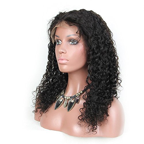 Sem gluia 18 Cabelo de cabelo humano de 18 peruca afro preto Virgem indiana Remy Human Human Color Curly 1B OFF