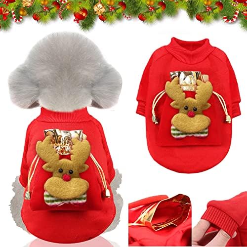 Cabides de roupas para cães pequenos Pet Christmas Cervo Impressa Antlers Sweater Pullover Sweater