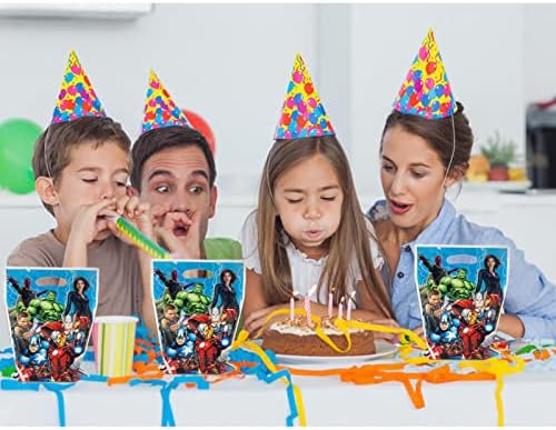 Toptamp 40pcs Sacos de presente de super -heróis Tratar sacolas de doces de festas temáticas Bolsa de Goodie para crianças meninos de aniversário