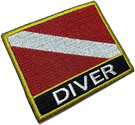 BR44 BD0175NT01 Bandeira do mergulhador bordado em uniforme para uniforme, quimono, colete de bicicleta, ferro