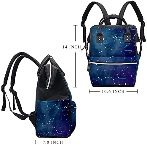 Mochila de viagem Guerotkr, bolsa de fraldas, bolsas de fraldas de mochila, Galáxias azuis de constelação