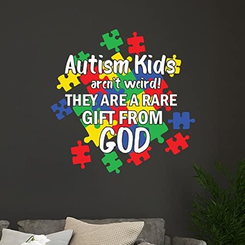As crianças autismo são um presente raro de Deus adesivo de parede de vinil adesivo de consciência do autismo para parede de suporte autista de suporte de parede decalques de parede para decoração decoração de parede de berçário para quarto de estar no escritório