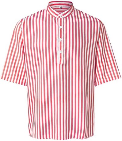 Camisas de praia de verão bmiSegm para homens masculinos de coleira curta de colarinho de algodão casual