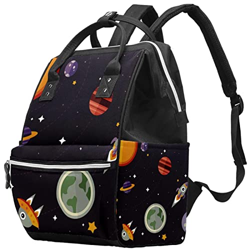 Planetas de galáxia do espaço externo Bolsas de fraldas Backpack Mummy Backpack de grande capacidade