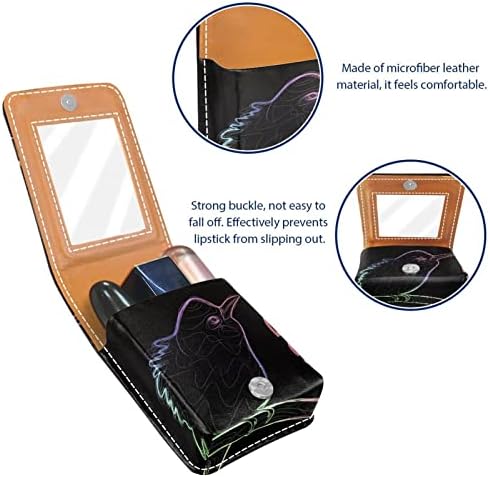 Oryuekan Makeup Batom Case Titular Mini bolsa de viagem Bolsa de cosméticos, organizador com espelho para