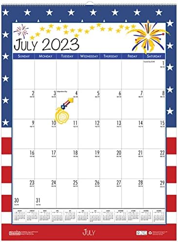 House of Doolittle 2023-2024 Calendário de Muralha Sazonal mensal, acadêmico, 12 x 16,5 polegadas, julho - junho