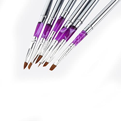 Pincel de caneta 6pcs/pincel de caneta de ura de unha de nylon manicure acrílico construtor UV