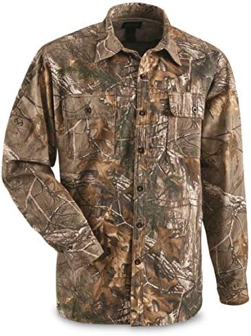 Guia camuflagem de equipamento para homens, camisetas de botão de botão camuflagem de manga comprida