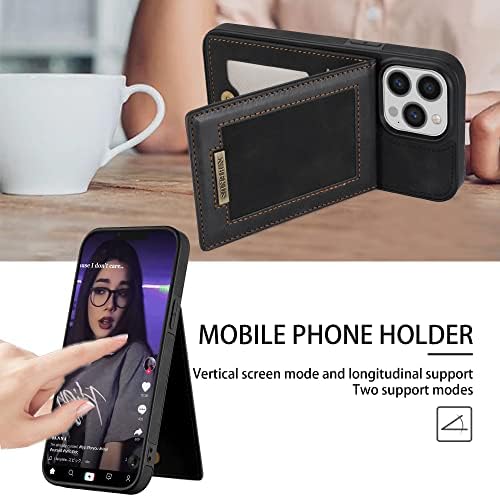 Wintming Compatível com o iPhone 14 Pro Wallet Case com titulares de cartão de crédito RFID Bloqueio de bloqueio
