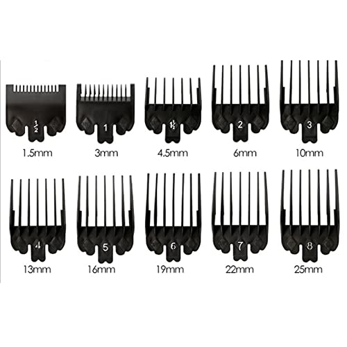 10 PCS Hair Multi-Color Clipper Combs Kit Kit Universal Hails Salon Tools Compolável com a maioria dos Clippers