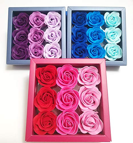 3 caixas de sabonete de banho de flor de rosas perfumadas de flora, sabonete de rosa de óleo essencial de planta na caixa de presente, presente para aniversário/aniversário/casamento/dia dos namorados/Dia das Mães